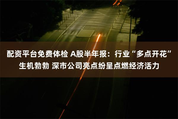 配资平台免费体检 A股半年报：行业“多点开花”生机勃勃 深市公司亮点纷呈点燃经济活力