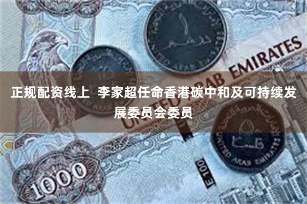 正规配资线上  李家超任命香港碳中和及可持续发展委员会委员