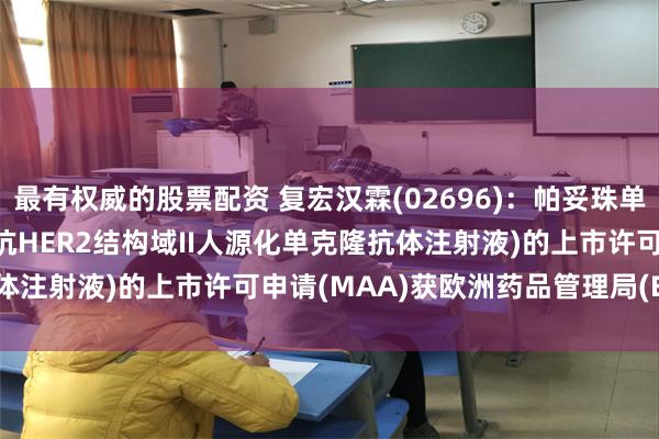 最有权威的股票配资 复宏汉霖(02696)：帕妥珠单抗生物类似药HLX11 (抗HER2结构域II人源化单克隆抗体注射液)的上市许可申请(MAA)获欧洲药品管理局(EMA)受理